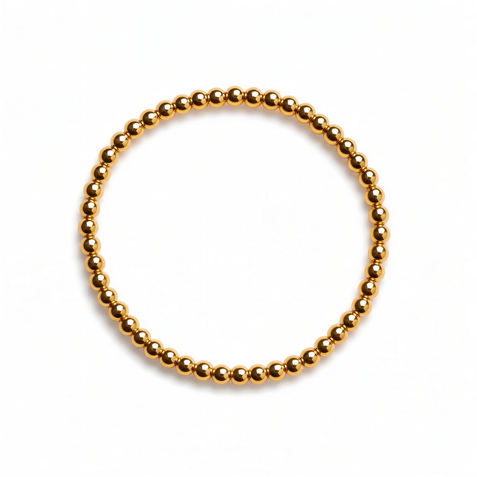 Gold Beaded Stretch Bracelet — Classic Gold